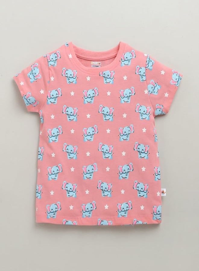 BUMZEE Girls Cotton Half Sleeves Regular Fit T-Shirt Pack of 2 Green & Pink - 18-24 Months (Peb10454E-grn) - Image 4