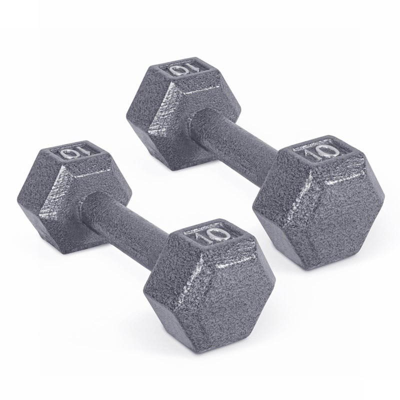CAP Barbell Cast Iron Hex Dumbbell, Pair, 10 lb - Image 1