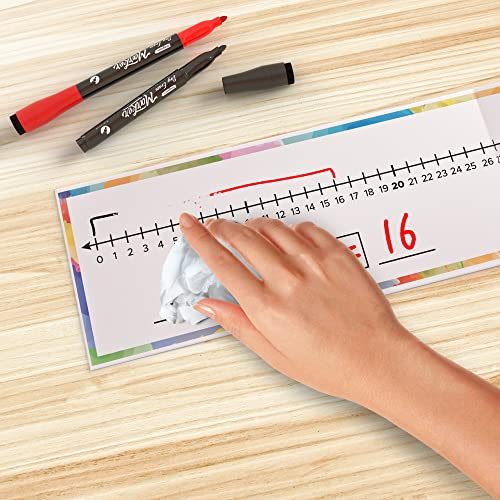 SCRIBBLEDO 0-100 Dry Erase Number Line Board for Students Double Sided 4 Feet with a Red & Black Dry Erase Marker Featuring 0-100 Number Line on One Side and Blank Line on The Reverse - Image 5