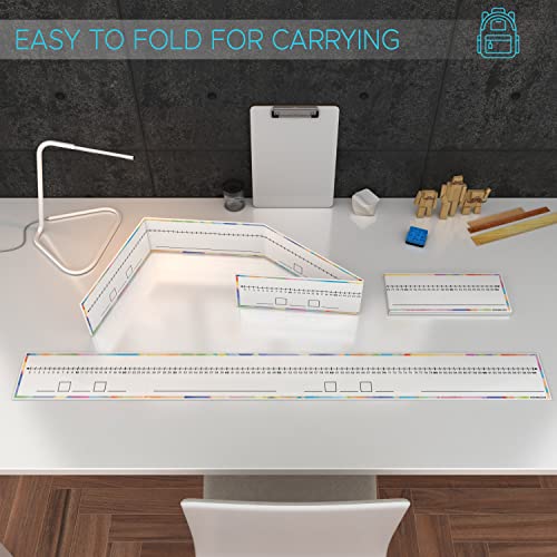 SCRIBBLEDO 0-100 Dry Erase Number Line Board for Students Double Sided 4 Feet with a Red & Black Dry Erase Marker Featuring 0-100 Number Line on One Side and Blank Line on The Reverse - Image 3