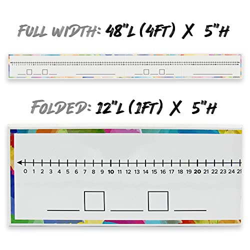 SCRIBBLEDO 0-100 Dry Erase Number Line Board for Students Double Sided 4 Feet with a Red & Black Dry Erase Marker Featuring 0-100 Number Line on One Side and Blank Line on The Reverse - Image 4