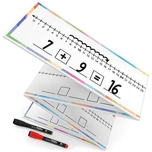 SCRIBBLEDO 0-100 Dry Erase Number Line Board for Students Double Sided 4 Feet with a Red & Black Dry Erase Marker Featuring 0-100 Number Line on One Side and Blank Line on The Reverse - Image 1