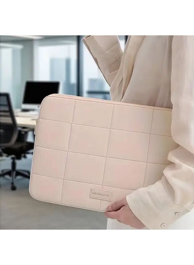 Pink Laptop Sleeve for 15.6 Notebook Slim Travel Case Durable Polyester Zipper Storage - Image 5