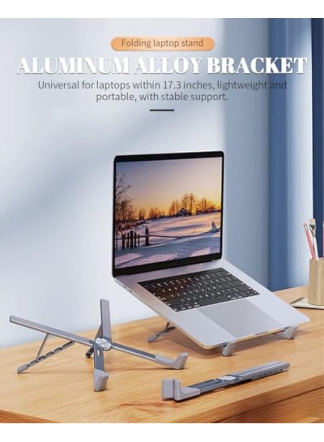 Portable Laptop Stand for Desk, Adjustable Laptop Holder Riser Computer Tablet Stand,Small PC Stand with Automatic Support Springs, Fits All MacBook, Laptops - Image 2