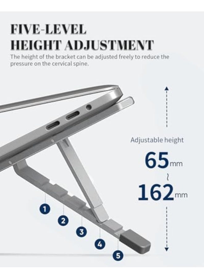 Portable Laptop Stand for Desk, Adjustable Laptop Holder Riser Computer Tablet Stand,Small PC Stand with Automatic Support Springs, Fits All MacBook, Laptops - Image 5