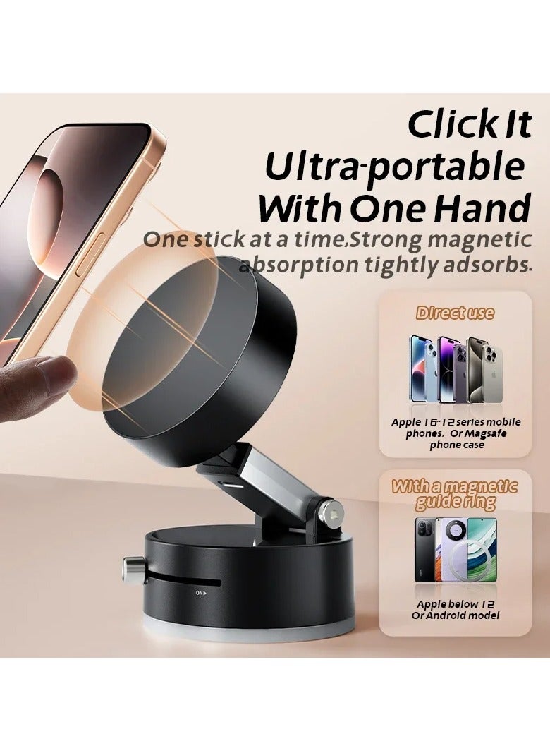 حامل جوال السيارة المغناطيسي، قاعدة امتصاص الفراغ، دوران متعدد الزوايا، حامل مغناطيسي، سهل التركيب - Image 5