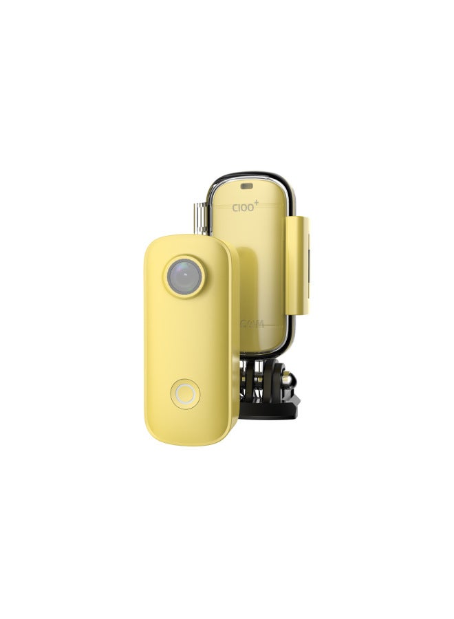 Generic SJCAM Action Camera 4K HD Outdoor Finger-Pointing Camera Anti-Vibration Waterproof Motorcycle Dash Cam High-Speed Photography-Color:C100+ 4k Yellow  - Image 1