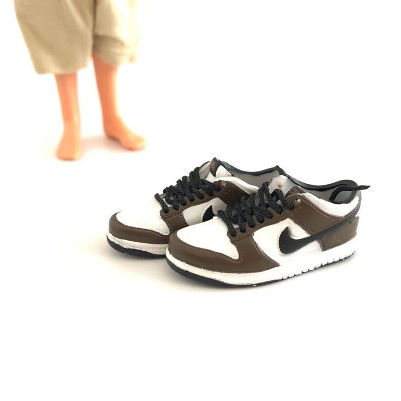 dunk series nude shoes a pair of wholesale 3D hollow bjd shoes sneakers model aj keychain dunk Mocha (pair of nude shoes)