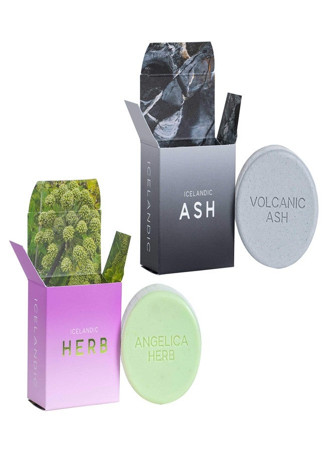 Kalastyle Exfoliating Bars of Soap From Natural Ingredients, Assorted Scents - Icelandic Volcanic Ash and Angelica Herb, Set of 2, 4.3 Ounce Each - Image 1