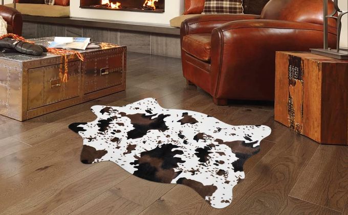 IMQOQ Cow Print Rug Faux Cowhide Area Carpet Animal Print Mat for Living Room Bedroom Non-Slip 3.6x2.5FT (110cmx75cm) - Image 3