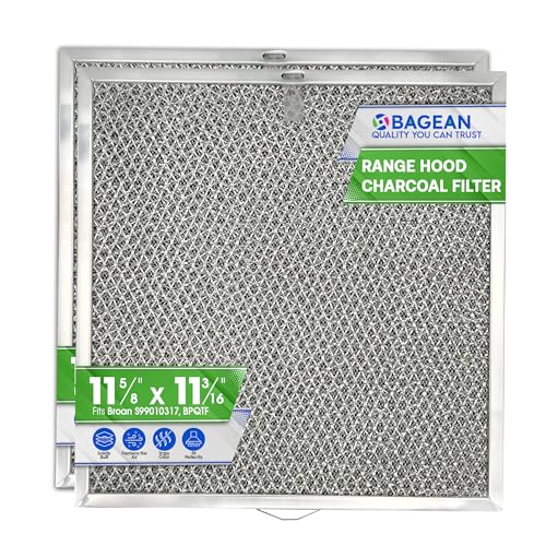 Bagean Stove Hood Vent Filter 116 x 112 BPQTF S99010317 Compatible with Broan Range Hood Filter Replacement for Ductless Overhead Metal Mesh Filters Grease and Carbon Freshens Kitchen Oven Air 2Pk - Image 1