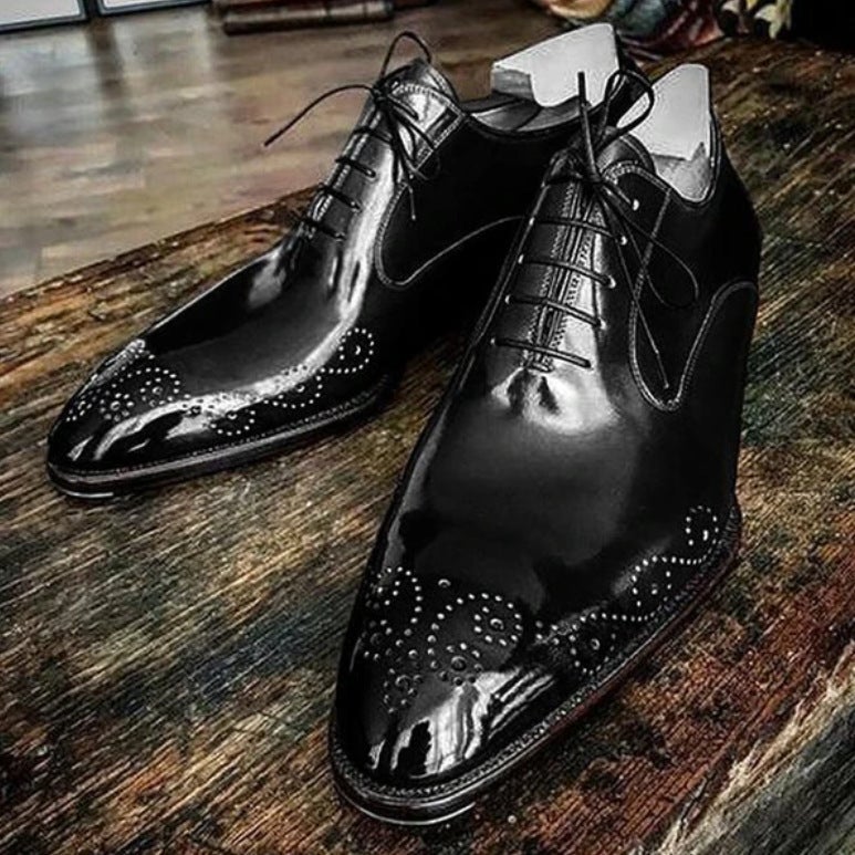 F102385ebay model 2020 spring low-heeled 38-48 lace-up business men's single shoes AliExpress Red wine 46 - Image 1