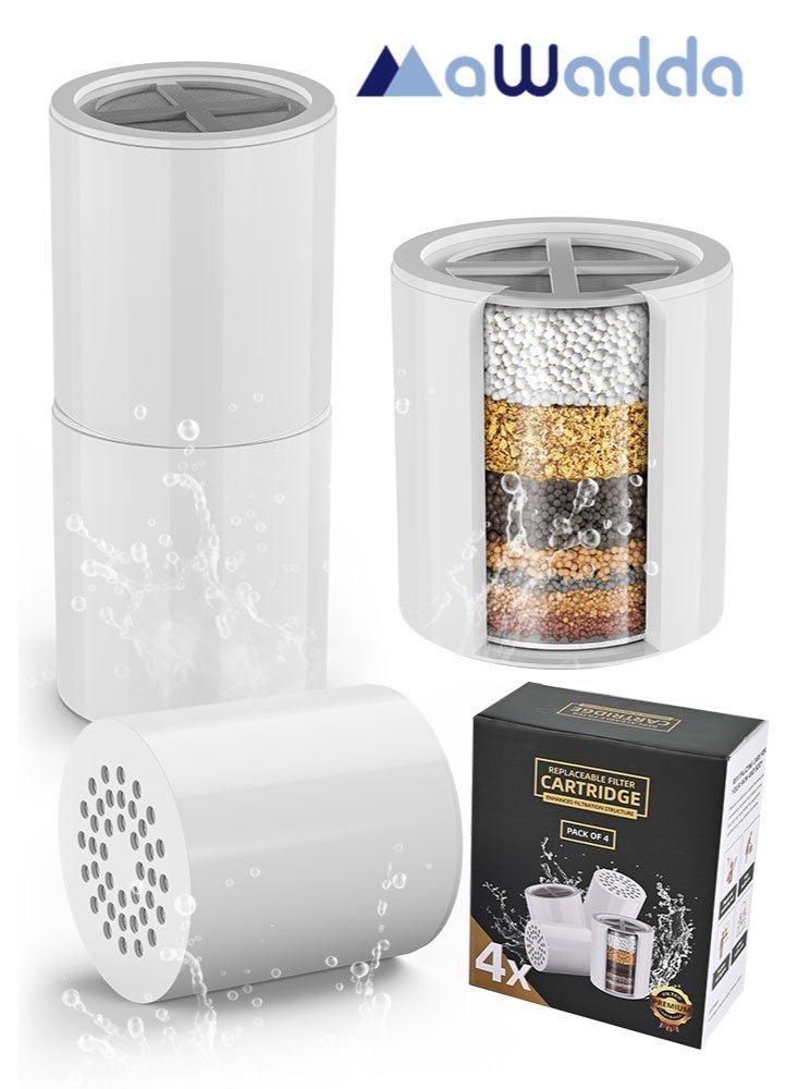 مودة 4 قطع فلتر دش بديل 20 مرحلة - حزمة فلاتر مياه الاستحمام العالمية - لإزالة الكلور والمعادن والصدأ - مرشح ماء الدش للبشرة والشعر - لعلبة فلتر الشاور - Image 1