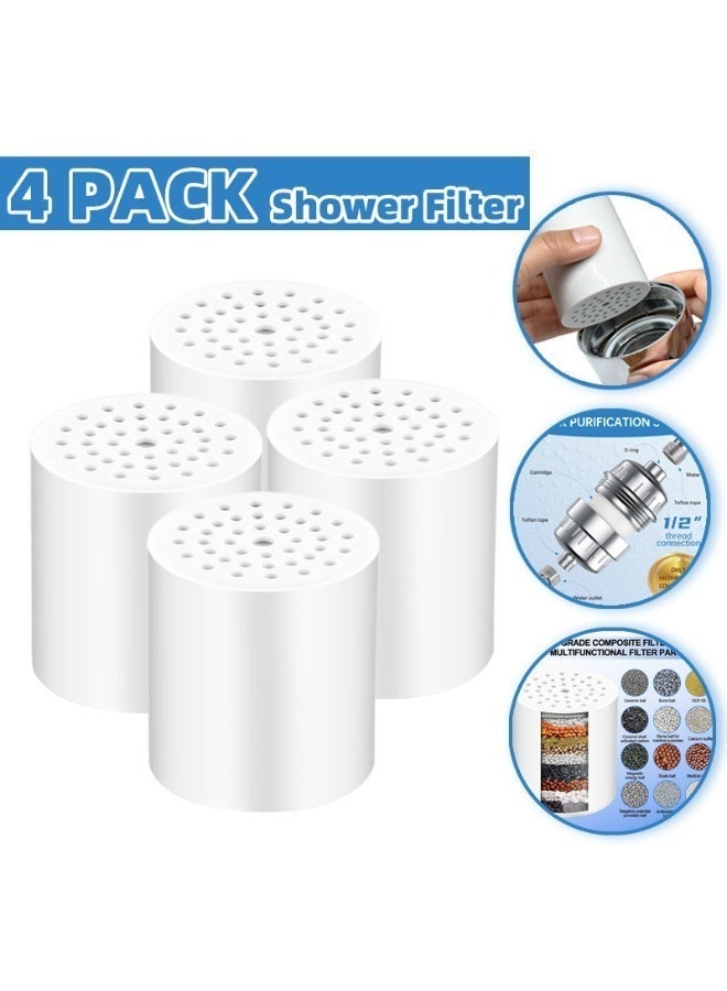 MaWadda 4 Pack 20-Stage Universal Shower Filter Replacement Cartridges - Advanced Hard Water Purifier - Effectively Removes Chlorine, Heavy Metals, Sediments - Water Softener for Healthy Skin & Hair - Image 3