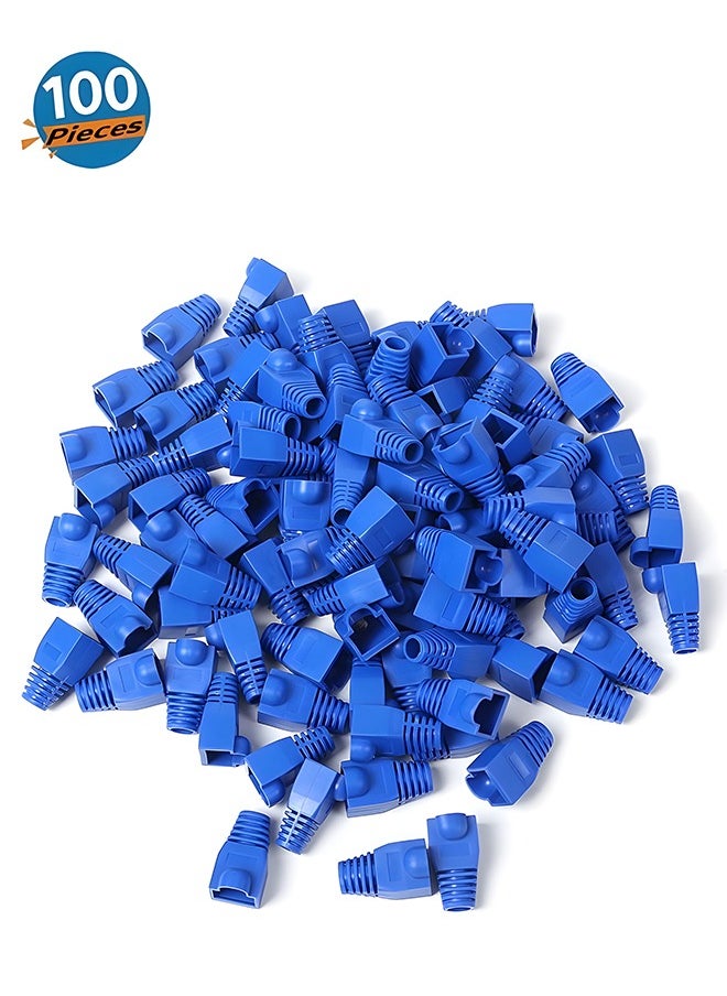 Taimi RJ45 Cable Connector Boots Soft Plastic Ethernet Strain Relief Boots CAT5 CAT5E CAT6 CAT6E 100PCS Blue  - Image 1