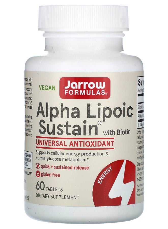 jarrow formulas Alpha Lipoic Sustain with Biotin 60 Tablets