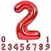 TONIFUL 40 Inch Red Large Numbers Balloons 09 Number 2 Digital 2 HeliumFoil Mylar Big Number Balloons for 2026 Mothers Day New Year Eve Graduation Valentines Day Birthday Party Anniversary Party - Image 3