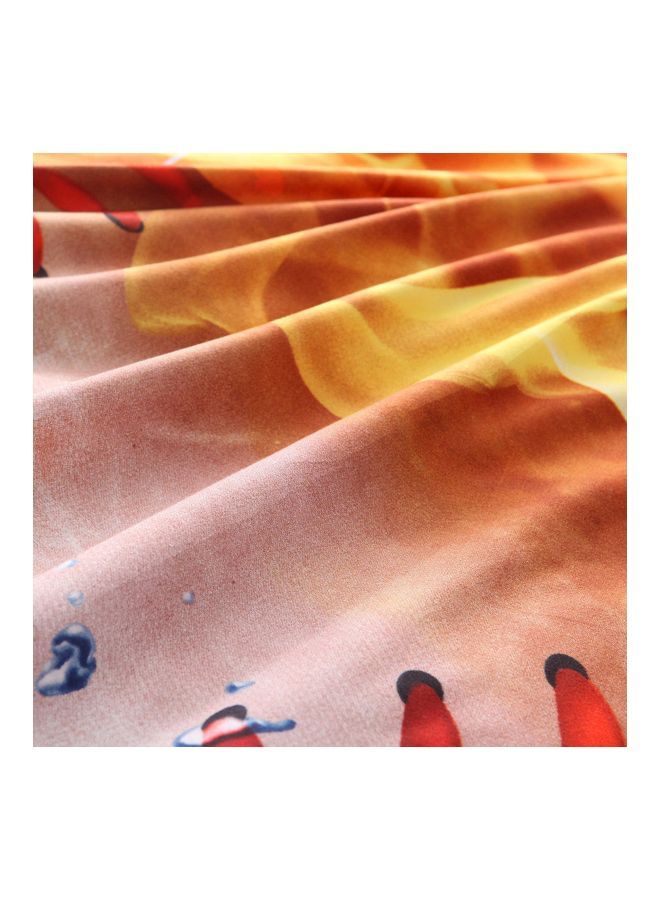 NIBEMINENT 3-Piece Printed Bedsheet Set Polyester Blue/Red/White Twin - Image 2