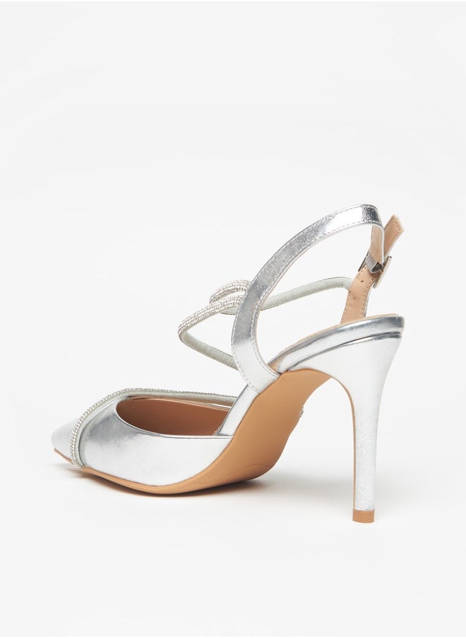 Flora Bella - Women's Embellished Sandals with Buckle Closure - Image 1