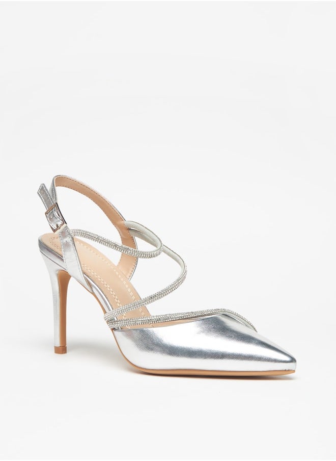Flora Bella - Women's Embellished Sandals with Buckle Closure - Image 1