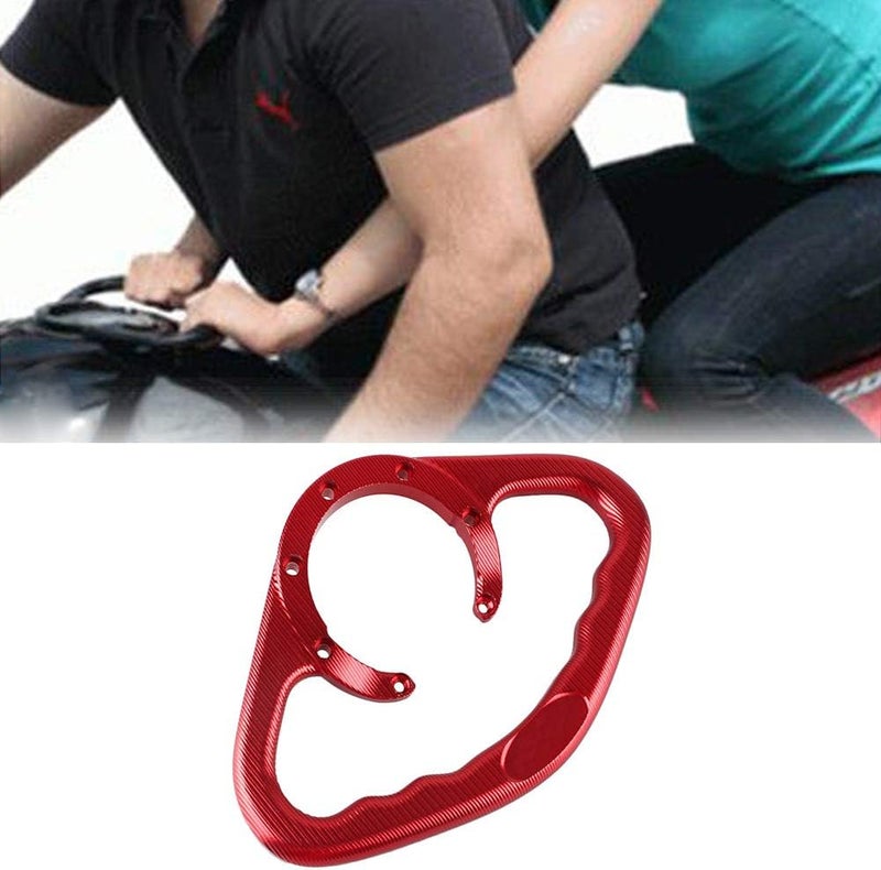 Luckmart Motorcycle Aluminium Rear Passenger Gas Tank Bar Handle Grip - Red - Image 2