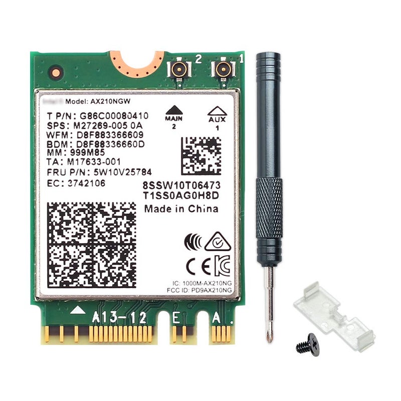 REKONG Wi-Fi 6E AX210NGW Wireless WiFi Card BT5.2 M.2 2230 Tri-Band Expands WiFi to 6GHz 160MHz 802.11ax ac MU-MIMO AX210 AX5400Mbps wifi 6E Network Card Better AX200NGW for PC Laptops Only for Windows 10 11 - Image 1