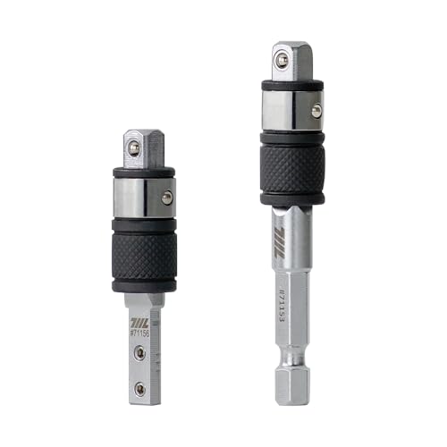 711L 1/4" Hex to Square Drive Socket 2-in-1 Extension Combo – 1PCS Hex End & 1PCS Flat End Adapter – Compatible with Multitools & 1/4" Adapters - Image 1