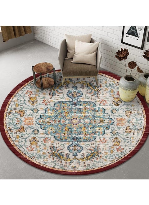 Choose Size Polyester Fiber Machine Washable Bohemian Style Circular Carpet