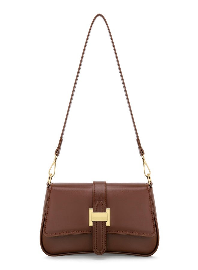 kkxiu Shoulder Bag for Women, Small Handbag Hobo Purses, Retro Clutch Underarm Bag, Brown - Image 1