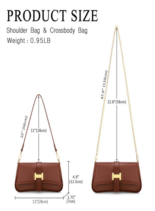 kkxiu Shoulder Bag for Women, Small Handbag Hobo Purses, Retro Clutch Underarm Bag, Brown - Image 5