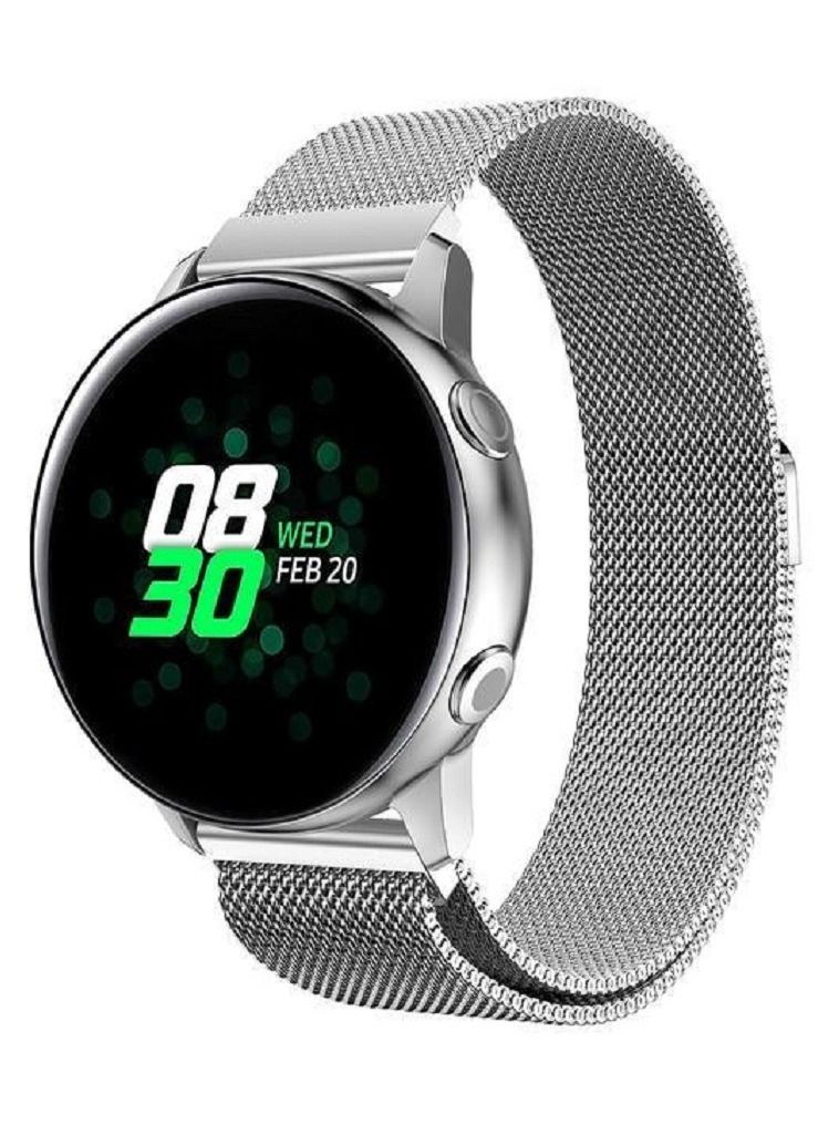 CATANES ساعة سامسونج جالكسي أكتيف / أكتيف 2 / جالكسي ووتش 4 / ووتش 4 كلاسيك حزام ميلاني من الفولاذ المقاوم للصدأ 20 مم بديل فضي - Image 1