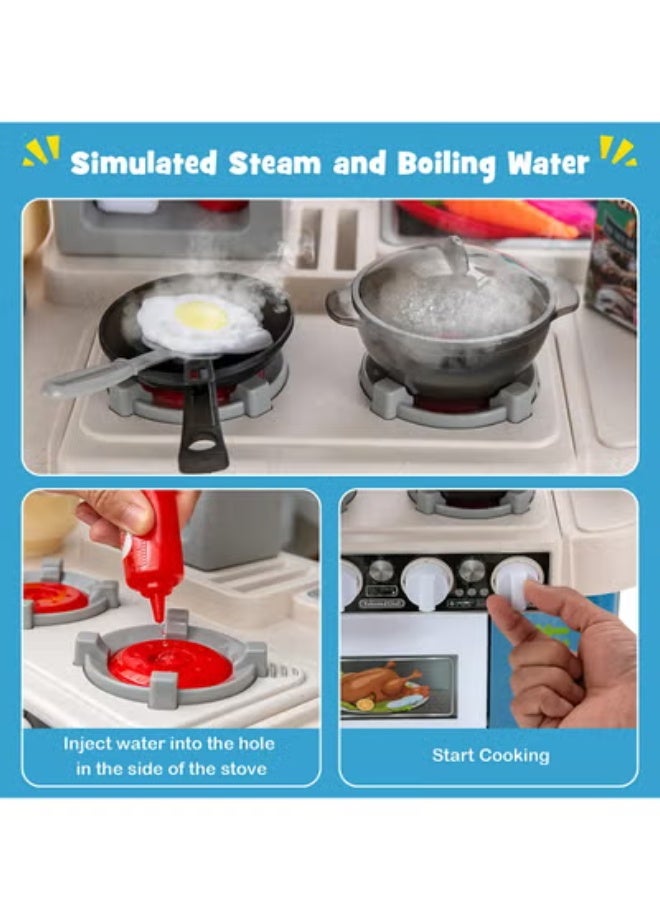 ممز بلانيت مجموعة مطبخ اللعب الشيف الصغير للأطفال - ألعاب مطبخ تفاعلية مع مؤثرات ضوئية وصوتية _لعبة مطبخ أطفال-هديه مثاليه للأطفال - العاب اطفال - لعبة مطبخ - مجموعة المطبخ - Image 3