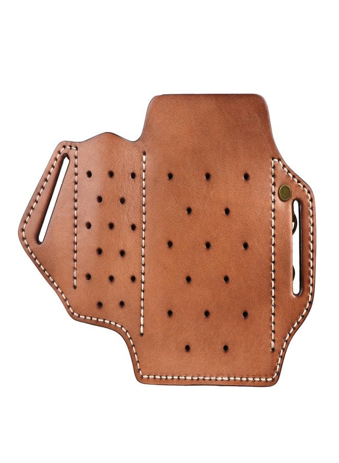 Tourbn Tourbon Leather Cell Phone Holster with Belt Loop Case Tool EDC Folding Knives Sheath Pencil Slot Holder Key Clip for Men, Brown - Image 4