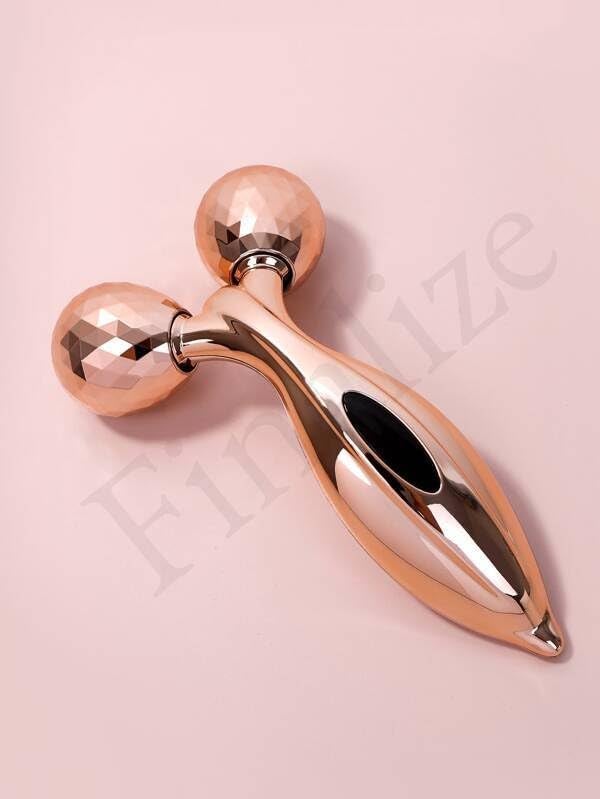 Finalize 3D Manual Solar Powered Face Body Roller Massager YShape Face Lift Tool Firming Beauty Massage Tool Gold 3D Stone New Black - Image 4