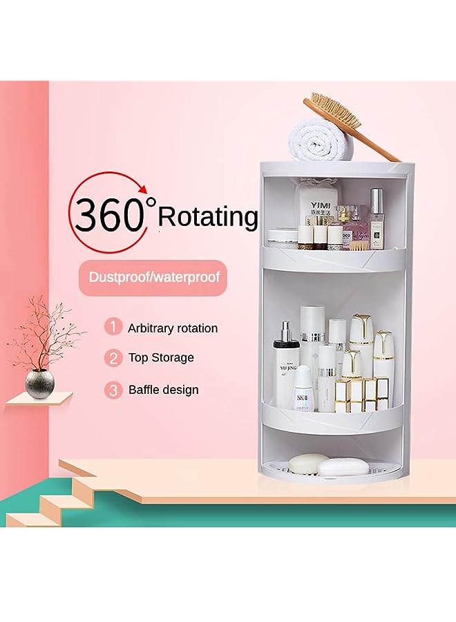 Raxoom Corner Storage 360-Degree Rotating Wall-Mounted Shelf Shampoo Cosmetics Kitchen Household Bathroom Storage Accessories - Image 3