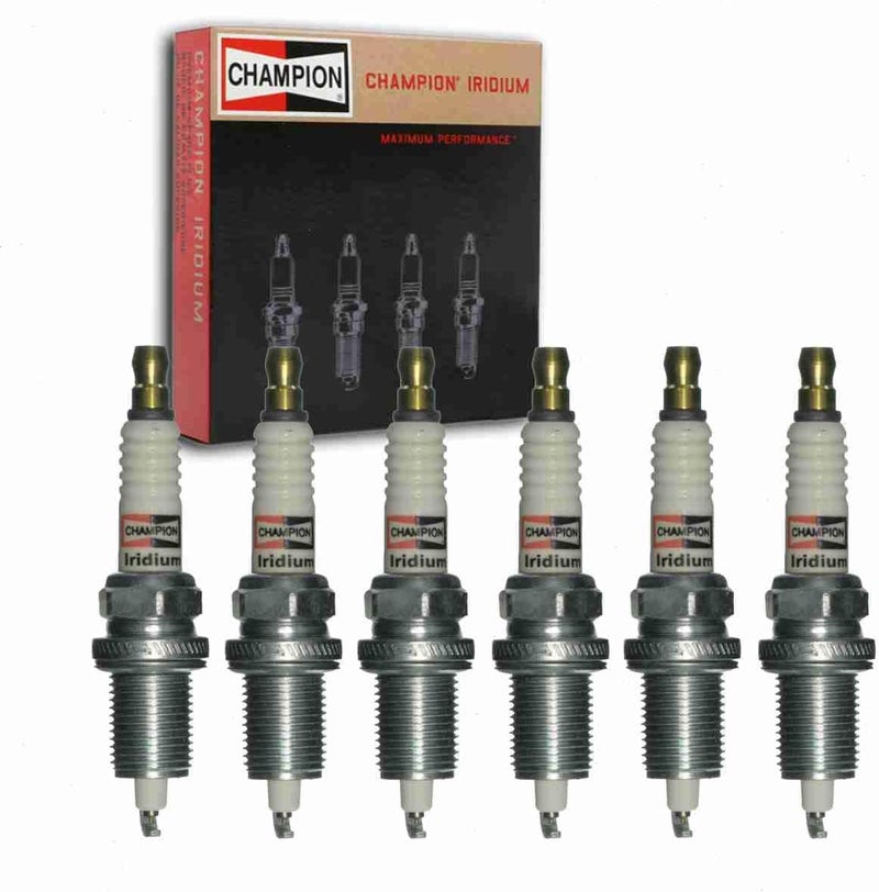 Sixity Auto 6 pc Champion Iridium Spark Plugs for Dodge Dakota 3.9L V6 (1997-2003) - Image 1