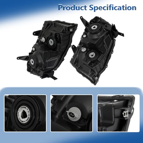 Silscvtt Driver and Passenger Side Replacement for Honda Pilot 2012-2015 Black Housing Headlights Assembly 33150SZAA11 33100SZAA11 - Image 3