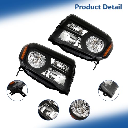 Silscvtt Driver and Passenger Side Replacement for Honda Pilot 2012-2015 Black Housing Headlights Assembly 33150SZAA11 33100SZAA11 - Image 2