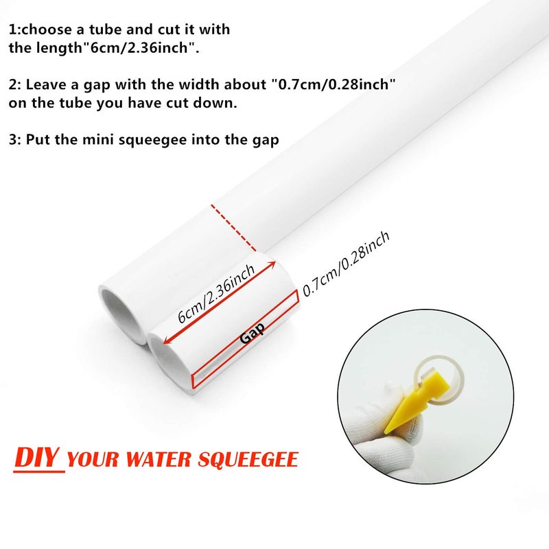 CARTINTS 2Inch Water Glass Wiper Water Blade Rubber Mini Squeegee Window Squeegee Side Mirror Squeegee for Household, Car Glass Cleaning - 4Pack - Image 4