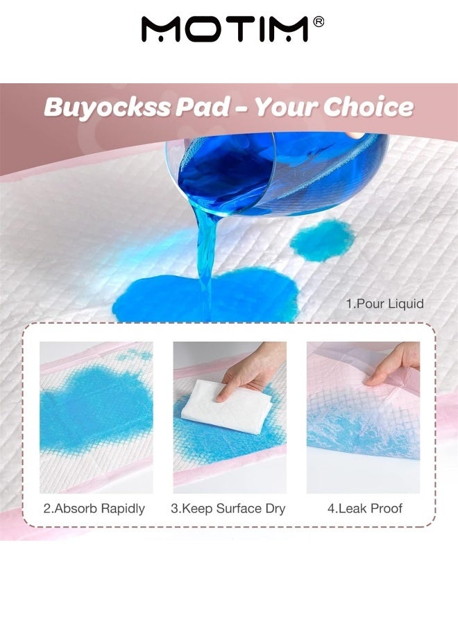 Motim Baby Disposable Changing Pad Liners 60 * 45CM Pink Pack of 250 Baby Incontinence Changing Pads Diaper UnderPads Ultra Soft Absorbent Waterproof Mat for Newborns & Infants - Image 5