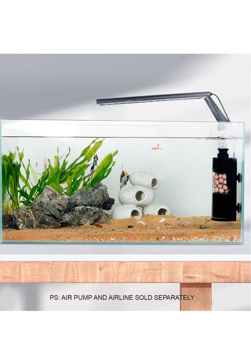 Excefore فلتر حوض السمك، فلتر حوض السمك الداخلي الصغير، فلتر حوض السمك للخزان الصغير، فلتر رغوي قابل للغمر مع كرات سيراميك مفلترة لتربية زريعة أسماك البيتا، حوض الروبيان 23-76 لتر - Image 3