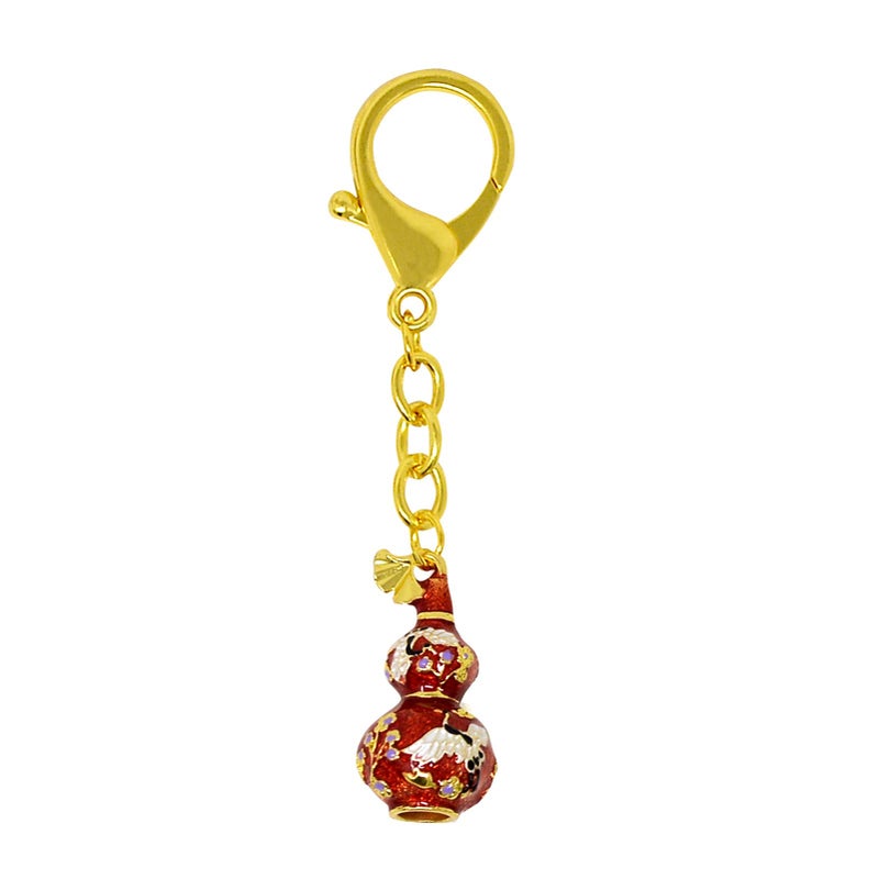 Fengshuibringluck Feng Shui Red Wu Lou With Joyous Crane Keychain Prevent Marriage Breakdown And Bring Harmony 10X1.8Cm/3.9X0.7In Fengshuibringluck 0 - Image 1