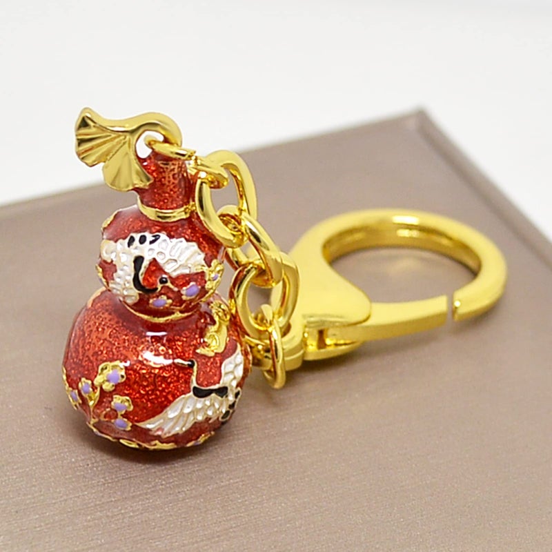 Fengshuibringluck Feng Shui Red Wu Lou With Joyous Crane Keychain Prevent Marriage Breakdown And Bring Harmony 10X1.8Cm/3.9X0.7In Fengshuibringluck 0 - Image 2