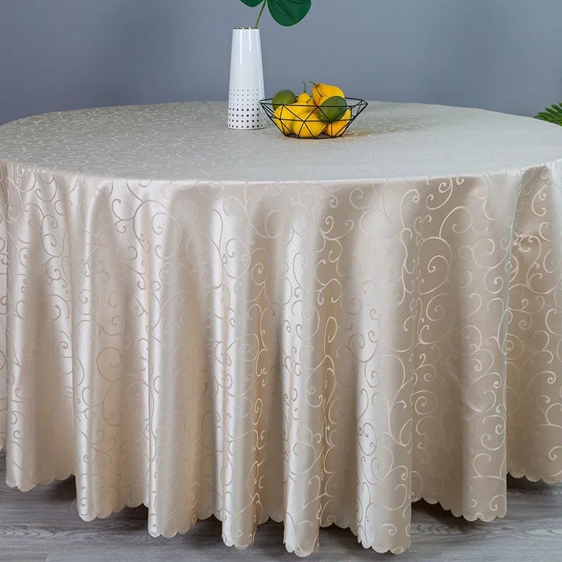 Y&D Modern Solid Color Ultra-Sonic Jacquard Polyester Tablecloth & Table Runners – Hotel-Style for Home, Banquet, Event, Meal, with Hook and Branded Flower Design - Image 2
