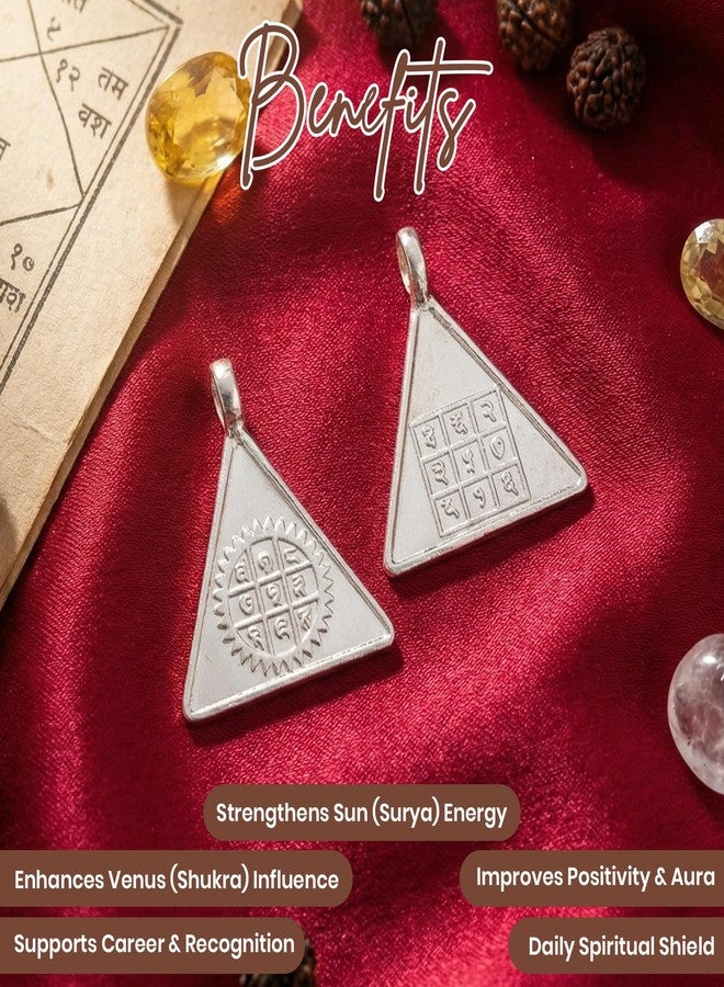 numeroastro Surya Pyra Yantra Locket Pendant In Silver For Men & Women (Energized & Activated) (7 Grams Approx) (1 Pc) - Image 4