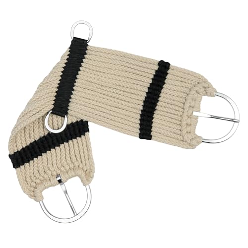 Weaver Equine Rayon 17 Strand Horse Cinch, Anti-Slip Saddle Cinch Girth with Flat Buckle, Western Horse Riding Supplies, ‎Tan/Black - Image 4
