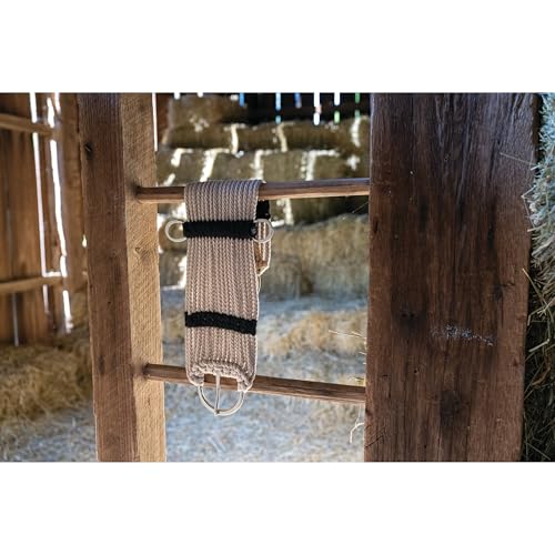 Weaver Equine Rayon 17 Strand Horse Cinch, Anti-Slip Saddle Cinch Girth with Flat Buckle, Western Horse Riding Supplies, ‎Tan/Black - Image 3