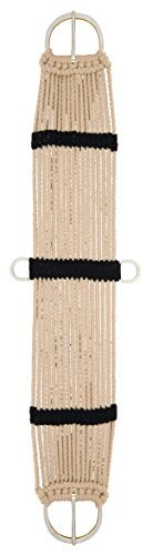 Weaver Equine Rayon 17 Strand Horse Cinch, Anti-Slip Saddle Cinch Girth with Flat Buckle, Western Horse Riding Supplies, ‎Tan/Black - Image 1
