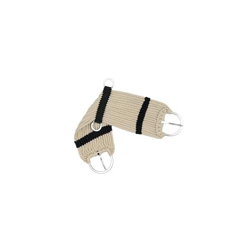 Weaver Equine Rayon 17 Strand Horse Cinch, Anti-Slip Saddle Cinch Girth with Flat Buckle, Western Horse Riding Supplies, ‎Tan/Black - Image 2
