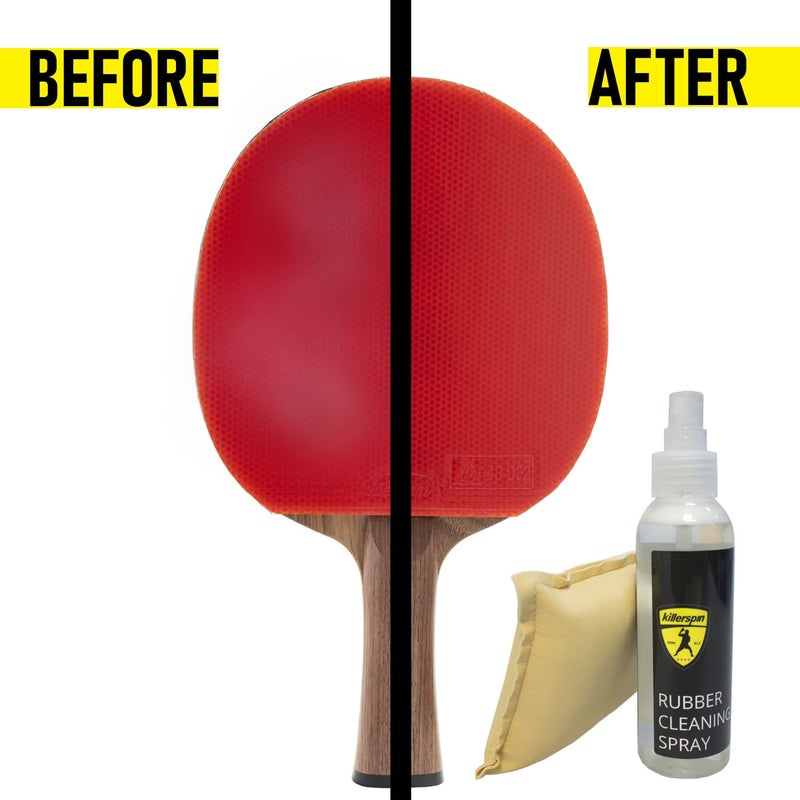 Killerspin Ping Pong Paddle Rubber Cleaner, Table Tennis Racket Cleaning Spray Kit, 125ml Spray Bottle with 2-Sided Sponge - Image 5